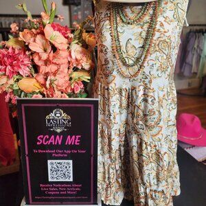 Womens Neutral colored Paisley Print Dress, Buttery Soft, Stretch, Casual